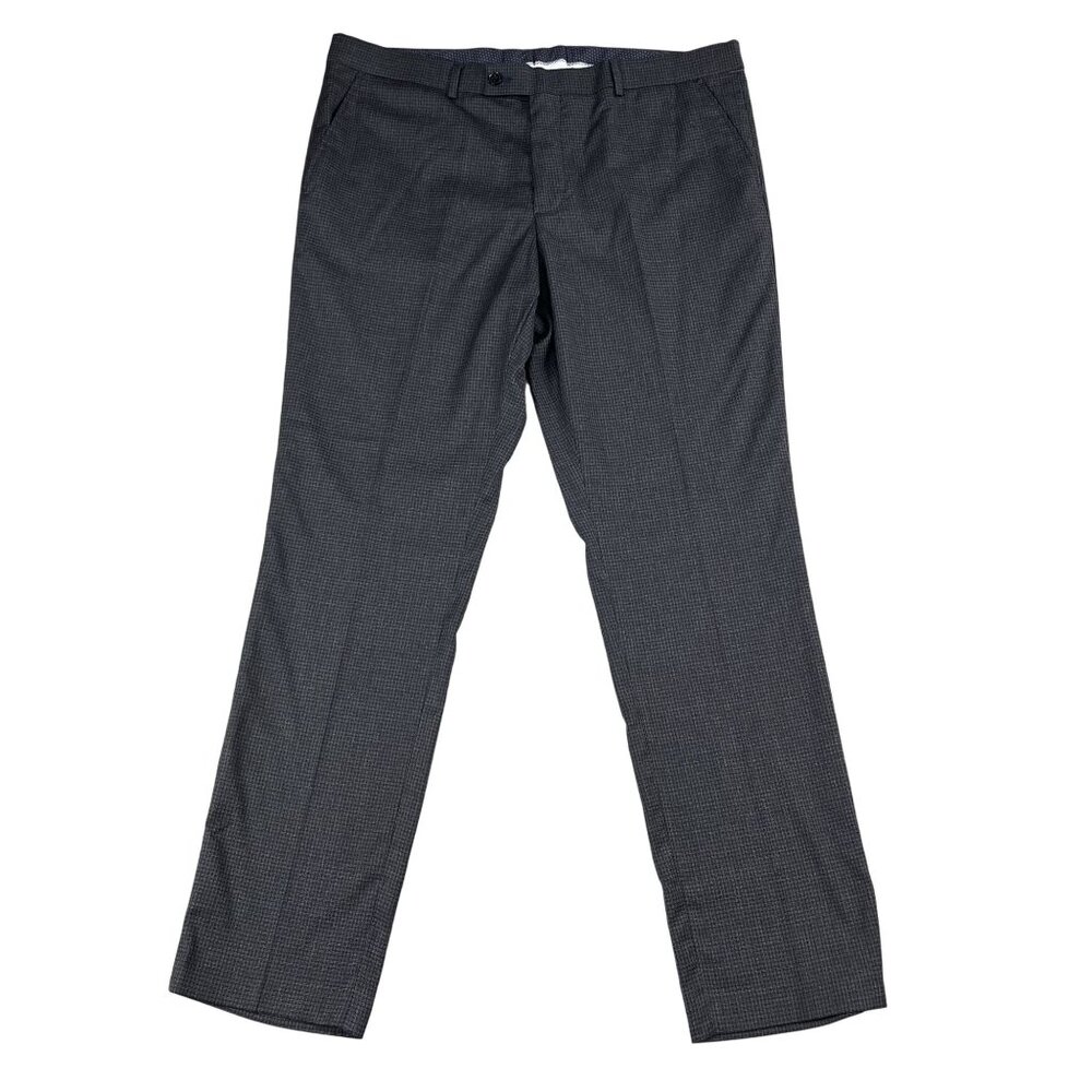 NWOT Savile Row Hoxton Mens Black & Grey Check Dress Pants Sz 38 x 32